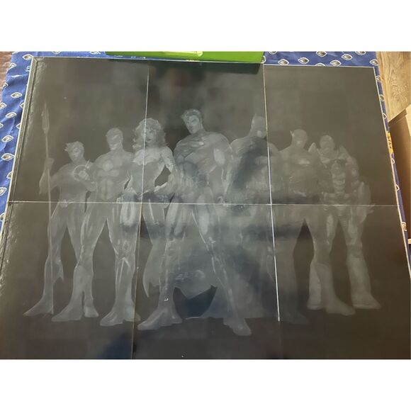 Rare Justice League DC Comics 3D Folding Graphic Chess Board - Picture 1 of 9